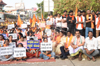 VHP, Bajrang Dal hold protest in Mangaluru against cattle smuggling and atrocities on Hindus in Bangladesh